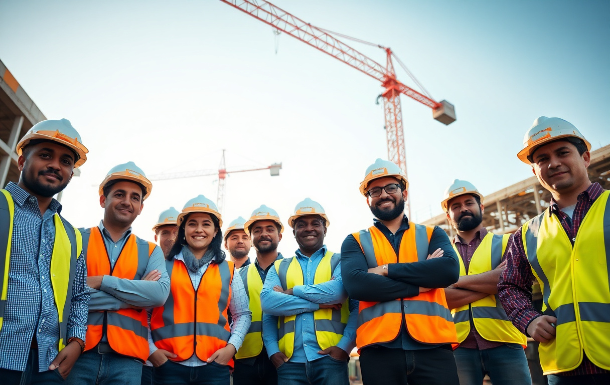 Construction crew on a jobsite protected by contractor insurance