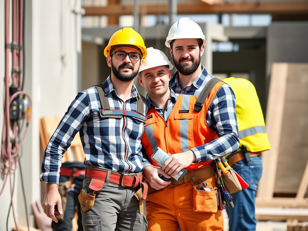 Multiple construction trades at work